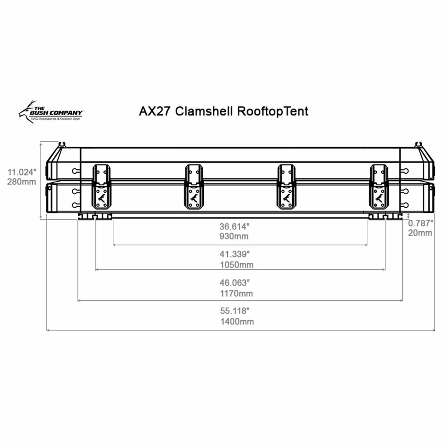 AX27 Clamshell Rooftop Tent