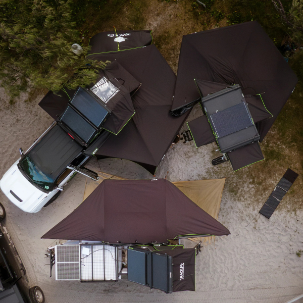 TrackOz 270° Freestanding Awning with Zip Entry & LED Lights